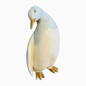 Hand-Crafted Porcelain Italian Figure of a Penguin from Ronzan, 1960s