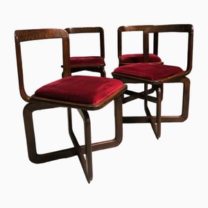 Vintage Italian Dining Chairs, 1960s, Set of 4