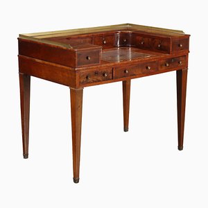 Antique George III Carlton Writing Desk in Mahogany and Brass