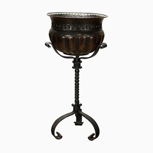 Antique Planter in Wrought Iron with Basin
