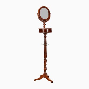 Small Antique Louis Philippe Walnut Vanity Table with Mirror, Italy