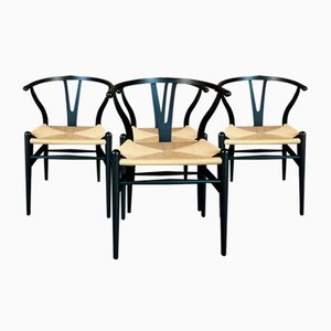 Sillas Wishbone CH24 de Hans J. Wegner para Carl Hansen, 1960. Juego de 4