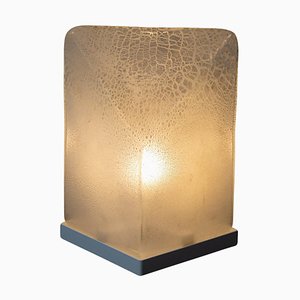 Lámpara de mesa de cristal de Murano soplado a mano con diseño geométrico Scavo de Alfredo Barbini, años 70