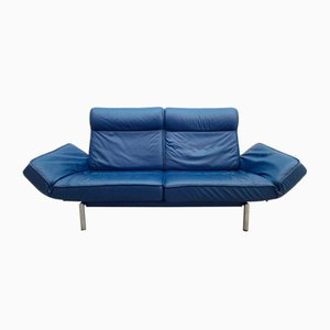 Divano DS 450 in pelle blu di de Sede