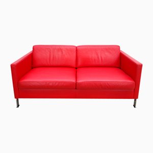 Sofá DS 118 de dos plazas de cuero rojo de de Sede