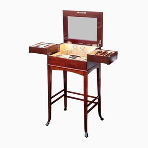 Early 20th Century Viennese Mahogany Inlaid Gentlemans Vanity Table, 1890s