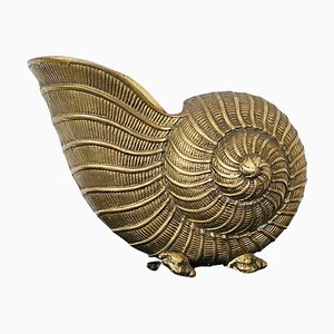 Botellero de champán con forma de Nautilus de latón, Italia, años 50