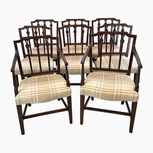 Antique George III Mahogany Dining Chairs, 1710, Set of 8