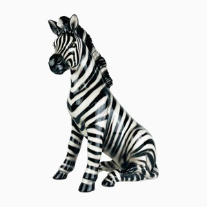 Große Keramikskulptur eines Zebras von Bassano, Italien, 2000er