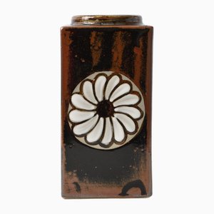 Mid-Century Japanese Rectangular Stoneware Vase