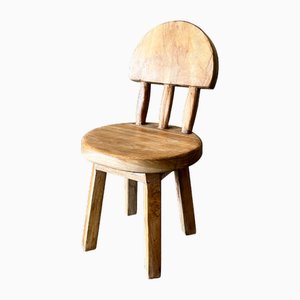 Small Children's Chair in Natural Blond Teak with Three-Bar Back