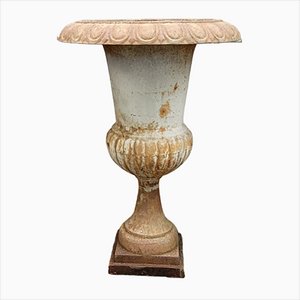 White Cast Iron Vase