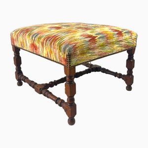 Louis XIII French Velvet Ottoman, France