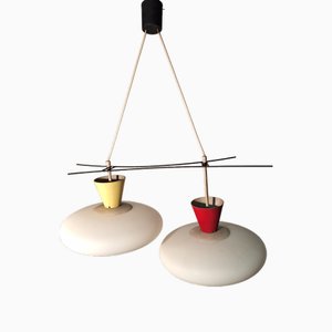 Ceiling Light with Iron Frame from Stilux Milano, 1950s