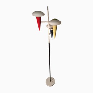 Stehlampe aus Messing & Glas von Stilux Milano, 1960er