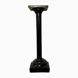19th Century Louis XVI Fluted Column in Blackened Wood in Corinthian Shape, France