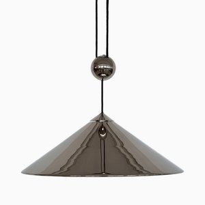 Large Plated Nickel Counter Balance Keos Pendant Light by Florian Schulz, 1970s