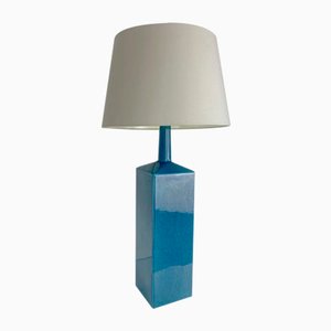 Blue Ceramic Floor Lamp Model No. 357 Glazed Stoneware from Le Klint, Denmark, 1970s