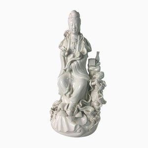19th Century Chinese White Porcelain Statuette of the Goddess Guanyin, China