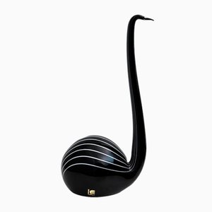 Murano Glasskulptur des Schwarzen Schwans von Livio Seguso. Italien, 1980er