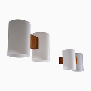 Lampade da parete Mid-Century attribuite a Luxus, Svezia, anni '60, set di 2