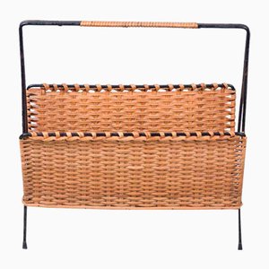 Rattan Zeitschriftenhalter, 1950er