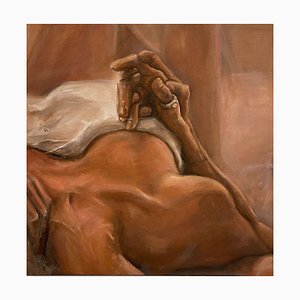 Meryem Tayganskaya, pintura desnuda, óleo sobre lienzo, siglo XXI