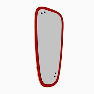 Mid-Century German Model Rockabilly Asymmetric Brass Original Kidney Wall Mirror by Zier, 1960s