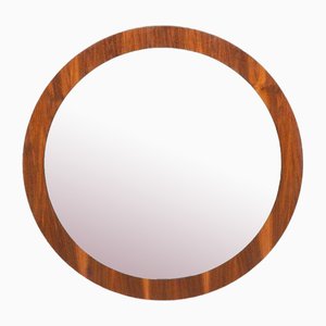 Vintage Round Mirror in Walnut, 1960s