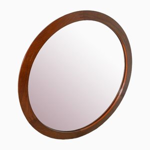 Espejo vintage redondo de teca de Aksel Kjersgaard