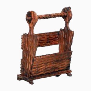 Porte-Revues Brutaliste en Bois, 1970s