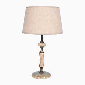 Lampe de Bureau en Onyx et Laiton, 1970s