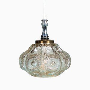 Vintage Swedish Glass Hanging Lamp, 1960s
