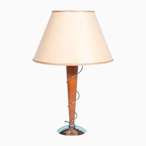 Vintage Tischlampe aus Holz, 1980er