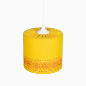 Swedish Space Age Ocher Yellow Pendant Lamp