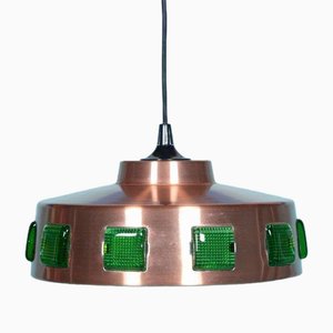Space Age Hanging Lamp in Colored Glass