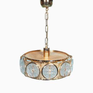 Vintage Swedish Glass Hanging Lamp, 1960s