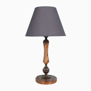 Lampe de Bureau Vintage en Pierre Naturelle et Laiton, France
