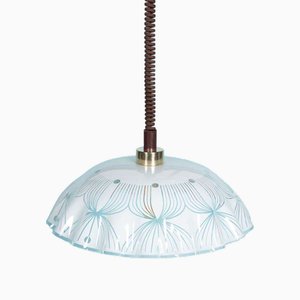 Lampe à Suspension Space Age en Verre, 1970s