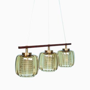Lampe à Suspension Vintage en Verre Ambré par Carl Fagerlund
