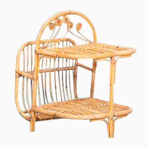 Vintage Rattan Reading Table, 1970s