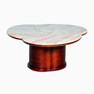 Mesa de centro Mid-Century de travertino