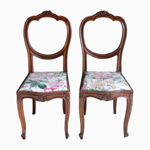 Chaises Antiques Art Déco en Acajou, Set de 2