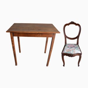Table avec Table en Chêne, Set de 2