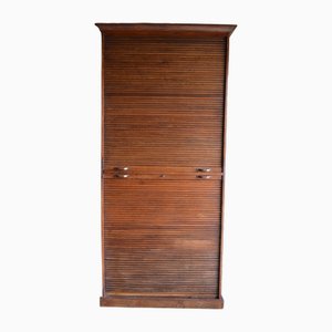 Large Oak Roller Shutter Cabinet