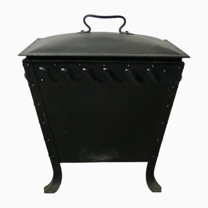 Arts and Crafts Industrial Riveted Look Coal Box, 1890s