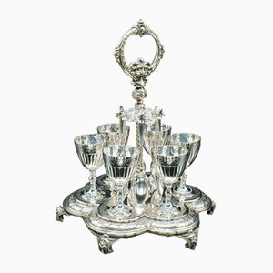 Antikes englisches Eierbecher Karussell, 1890er, 13 . Set