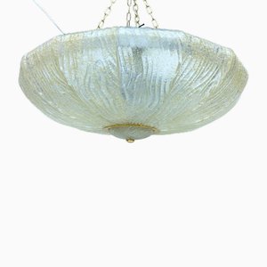 Large Glass & Brass Royal Ceiling Light from Barovier & Toso, 1970s