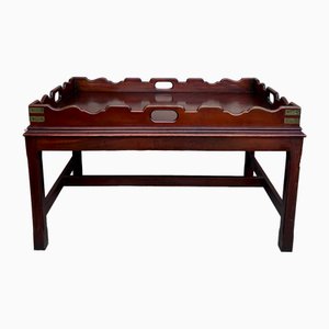 Mesa de centro de madera de principios del siglo XX con bandeja grande extraíble, 1924. Juego de 2