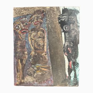 Gede Darmawan, Art Brut Composition, 1990s, Oil on Canvas
